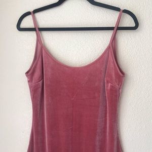Velvet mauve-pink strappy bodycon